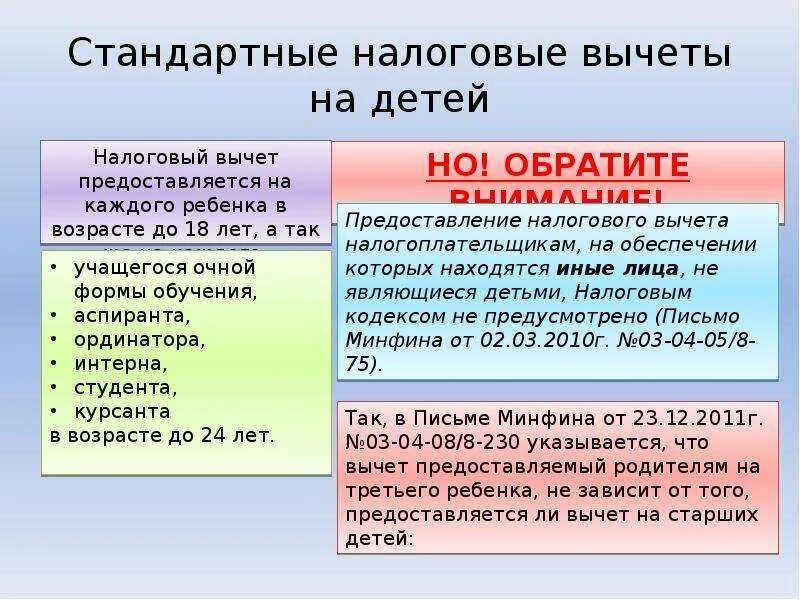 Можно ли вернуть налоговый вычет на детей. Стандартные вычеты на детей по НДФЛ. Стандартный налоговый вычет на детей в 2022. Налоговый вычет на ребенка до какого возраста предоставляется. Налоговый вычет НДФЛ на ребенка.