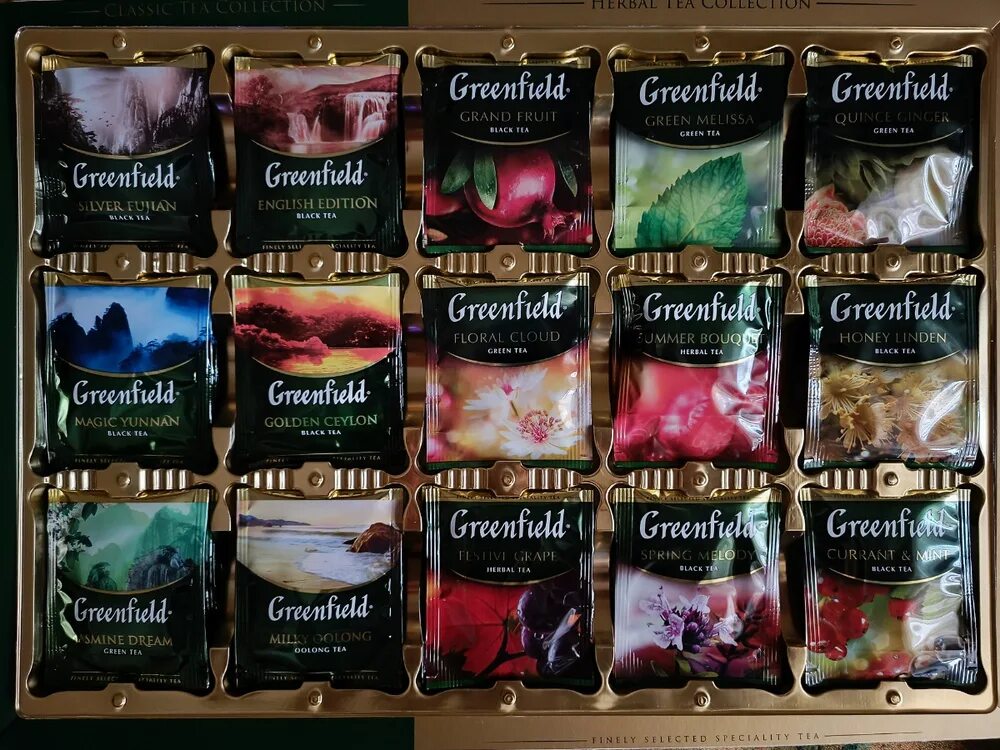 Вкусы чаев виды. Коллекция вкусов чая Гринфилд. Гринфилд чай новая коллекция 2023. Чай Гринфилд ассорти вкусы. Чай Гринфилд новая коллекция.