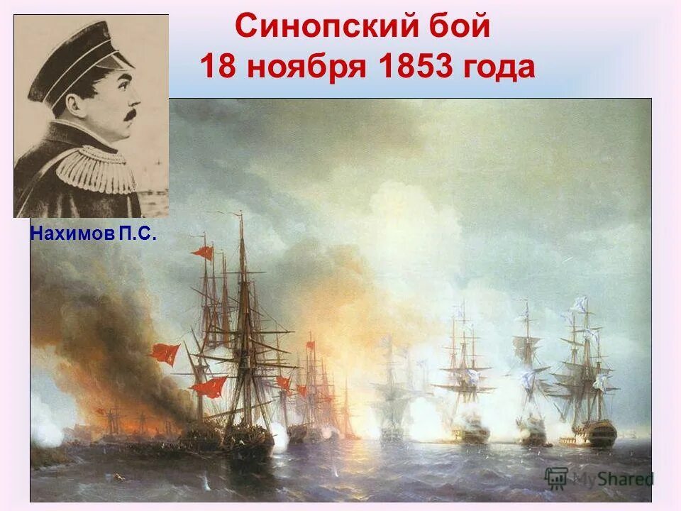 1853 какое сражение. Синопский бой 1853. Синопский бой 18 ноября 1853 года. Нахимов 1853 Синопское сражение.