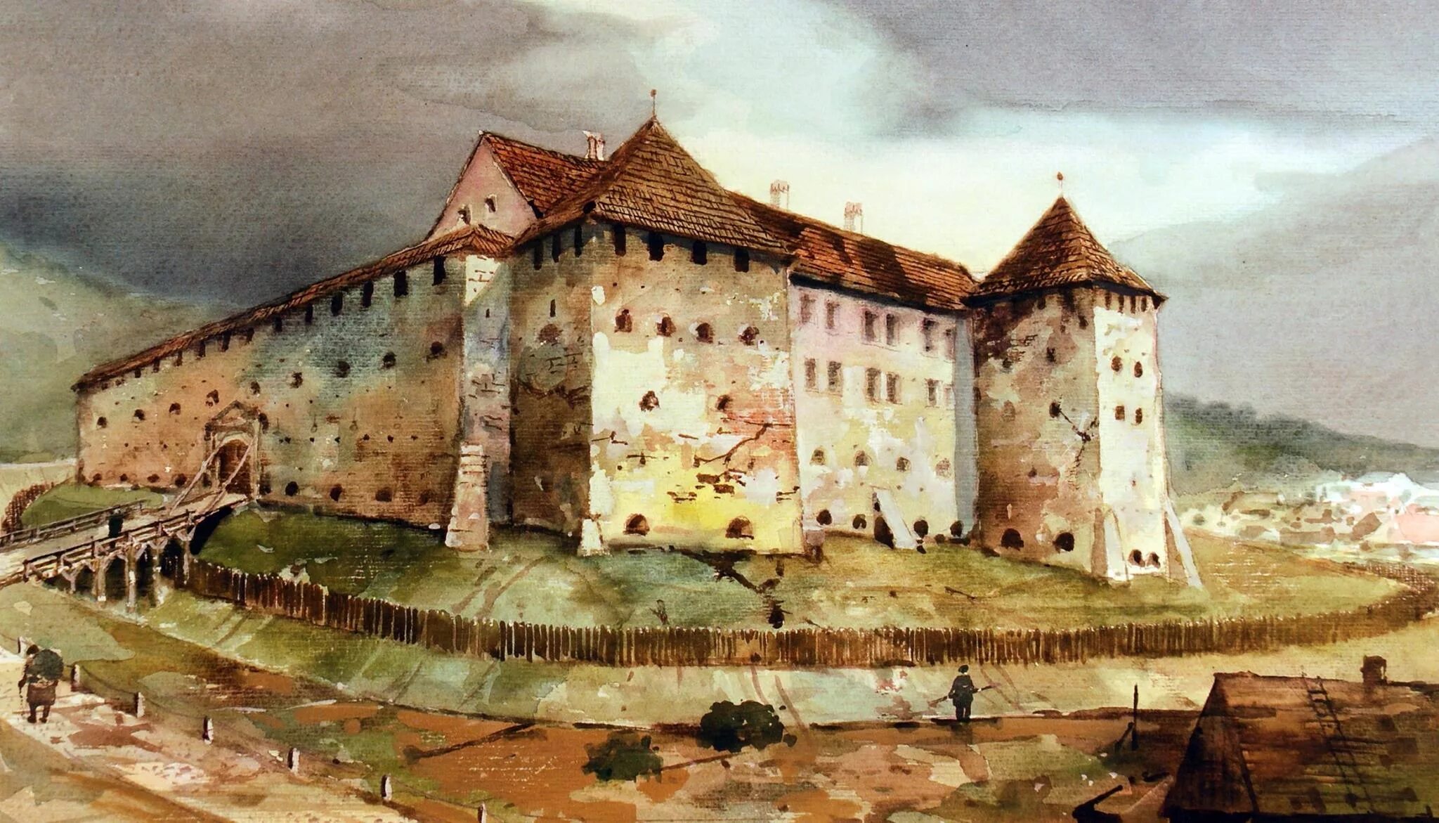Польша в 14 веке. Польша замок 14 век. Замок акварелью. Средневековая Польша. Крепости 14 века.