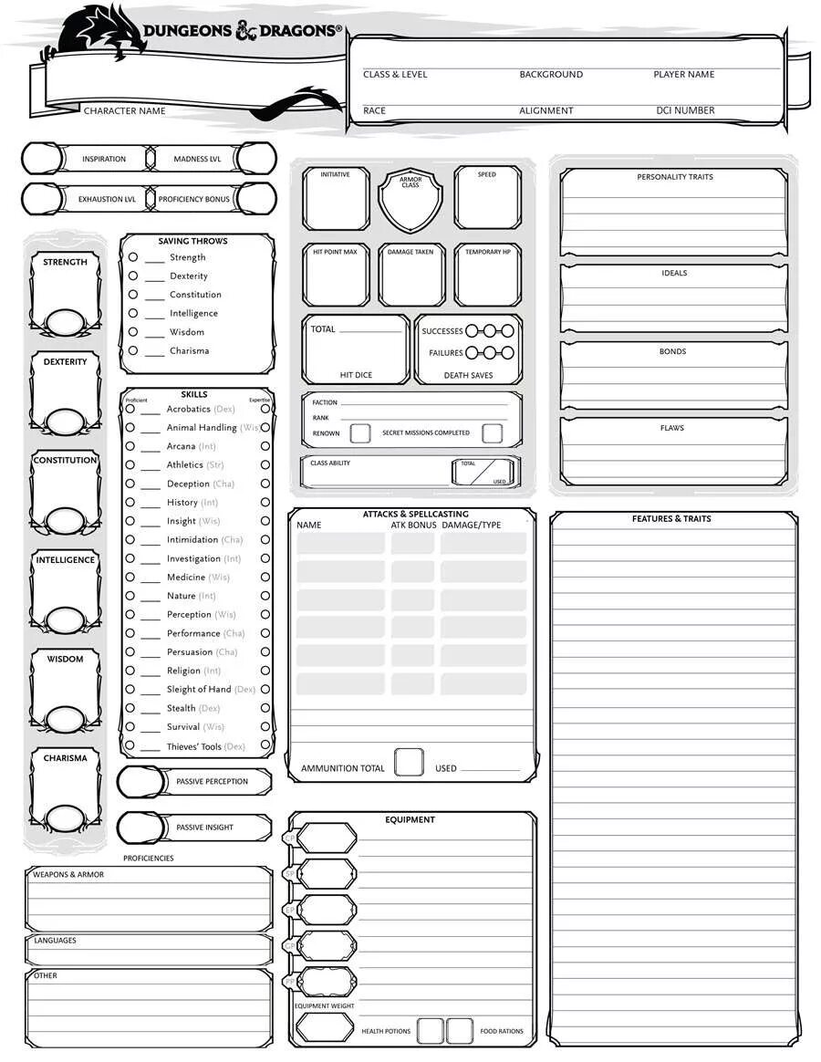 Лист ДНД 5. Лист персонажа ДНД 5. Лист инвентаря ДНД 5. Карта персонажа ДНД ДНД 5.