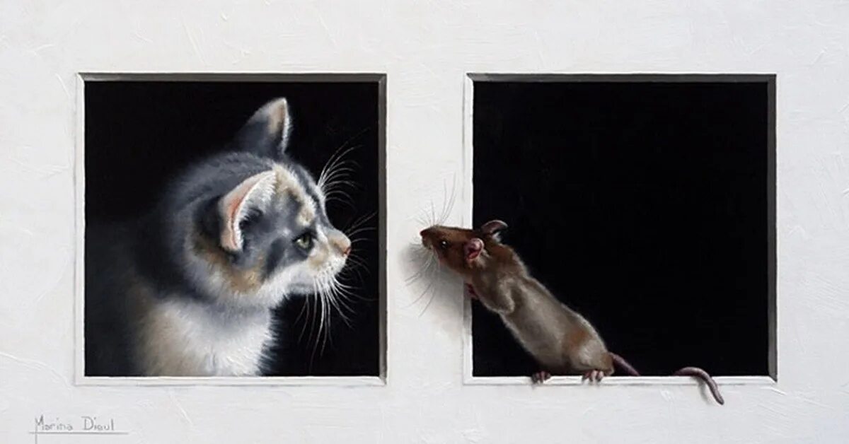Жж кэт. Художник Marina Dieul. Кошки - мышки.