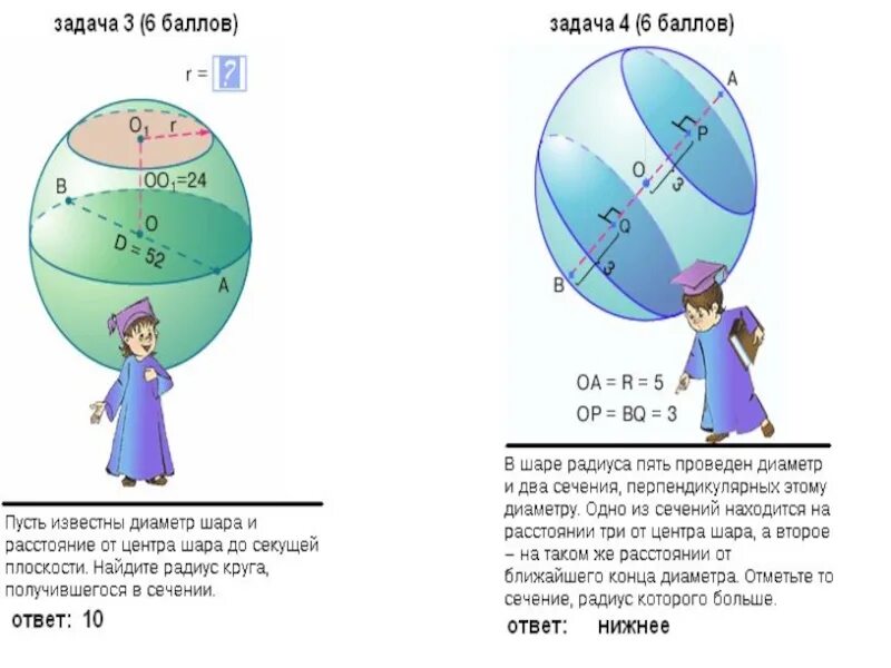 На каком расстоянии шар. Расстояние от центра шара до секущей. Расстояние от центра шара до секущей плоскости. Диаметр круга и диаметр шара. Расстояние от центра до секущей.