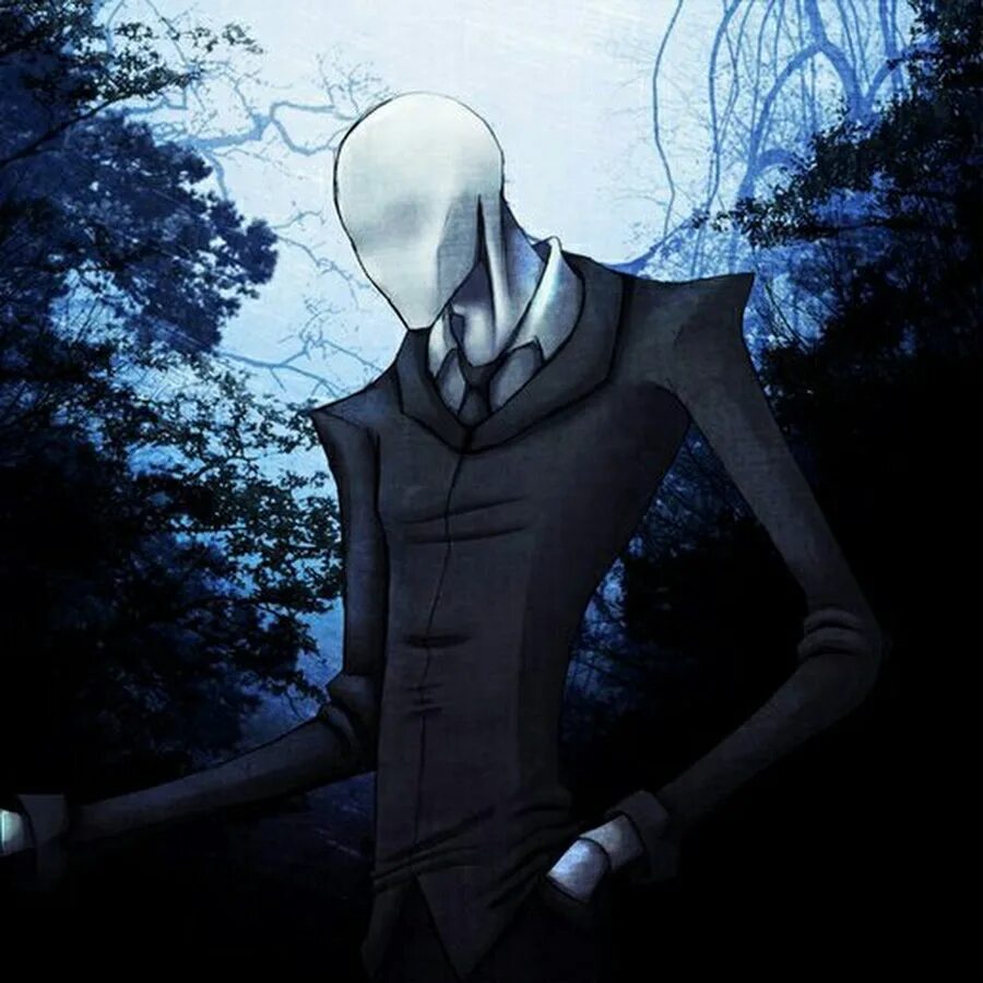 Тонкий человек смысл. Слендер Мэн крипипаста. Slenderman 2. Безликий Слендермен.