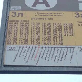 Расписание автобусов ломоносов пеники