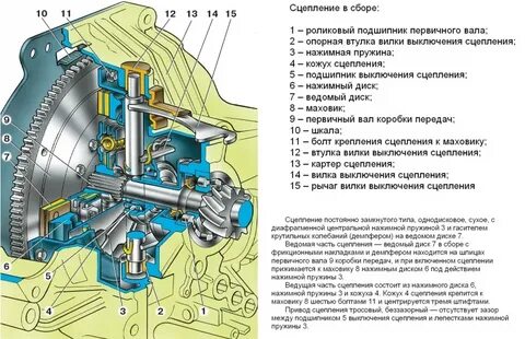 Устройство сцепления ваз