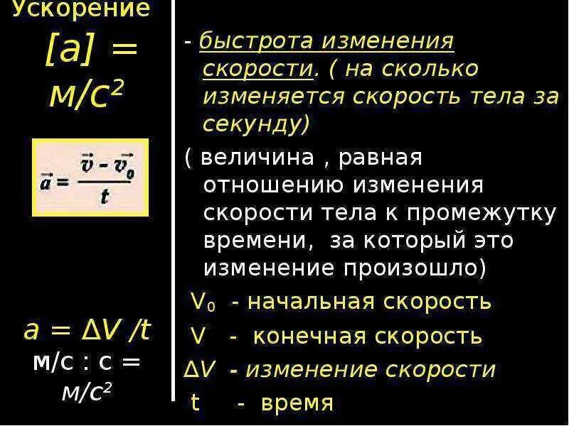 Смена скорости. Физика 9 класс формула определения скорости с ускорением. Формулы движения и ускорения по физике. Формула для определения ускорения физика 9 класс. Формула определения ускорения в физике 9 класс.