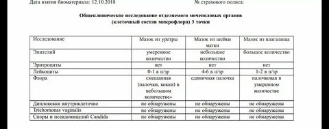 Расшифровка анализов отделяемого мочеполовых органов