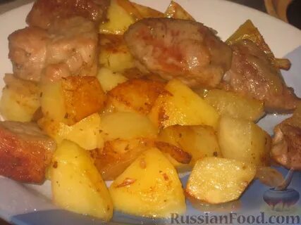 Картофель тушеный с мясом свинина