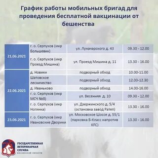 График прививок от бешенства