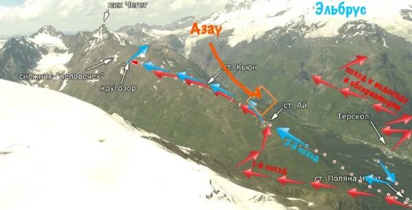 Эльбрус Поляна Азау. Чегет Терскол. Гора Азау-Гитче-Чегет-Карабаши. Трассы Эльбруса Поляна Азау. Такси азау