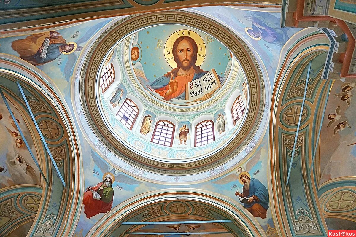 христос вседержитель. роспись купола православного храма. роспись куполов храмов. саракташ. иерусалимский собор роспись купалов.