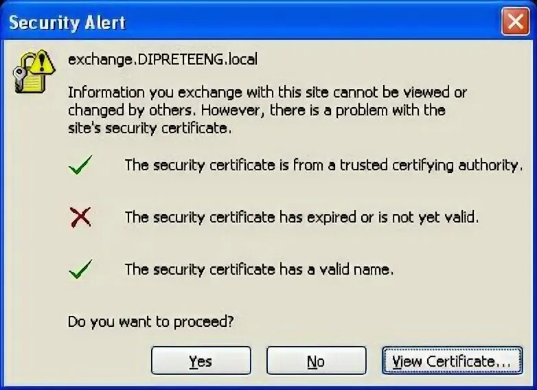 Certificate is not valid. Information Alert. The Servers Security Certificate is not yet valid но Дата и время верны.
