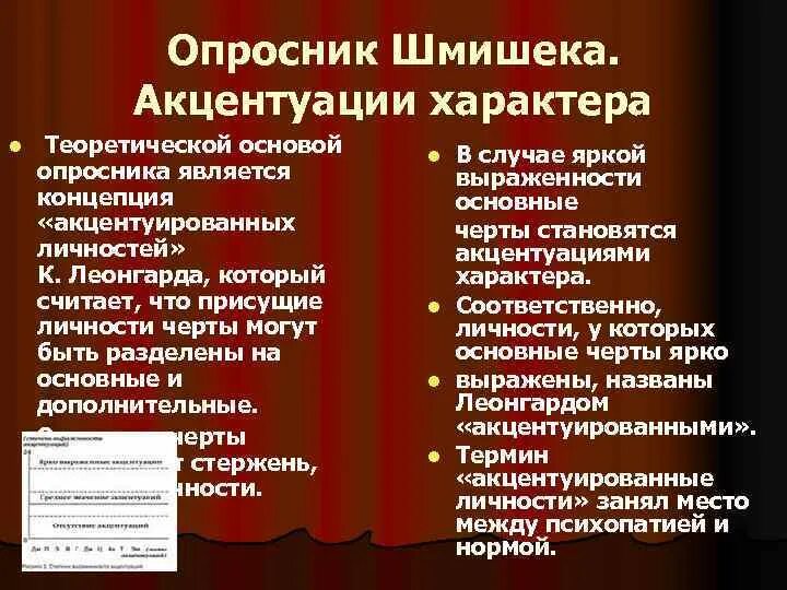 Методика шмишека акцентуации. Типы акцентуации характера таблица. Акцентуации по Леонгарду Шмишеку. Таблица акцентуации характера по к.Леонгарду. Опросник Леонгарда-Шмишека акцентуации характера.