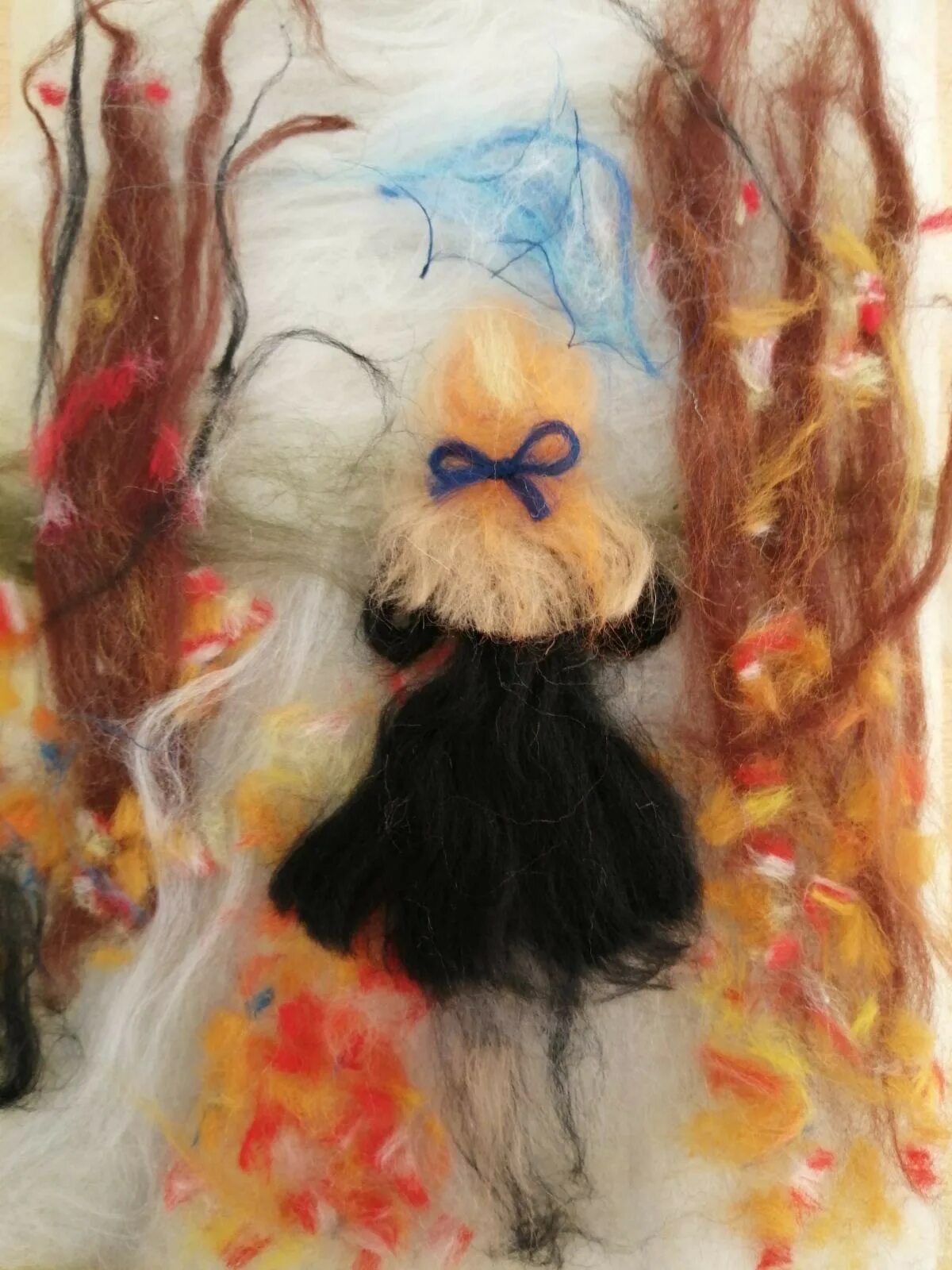 Девочка шерстью. Шерстяная акварель юлии чайка. Шерстяная акварель подснежники. Картина из шерсти для детей. Девочка шерстью.