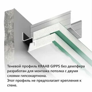 Монтаж потолка с теневым профилем