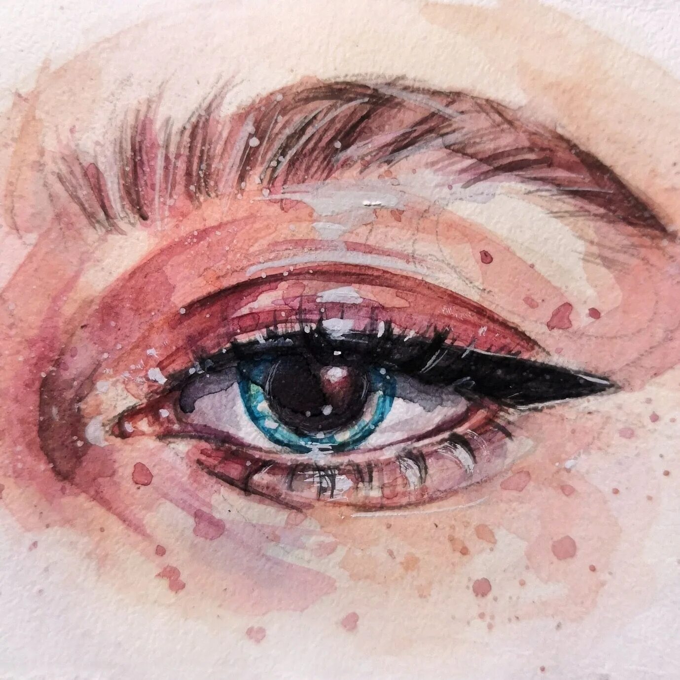 Мужские глаза акварелью. Глаз красками для начинающих. Рисунок глаза краской. Глаз в цвете гуашь. Глаз гуашью.