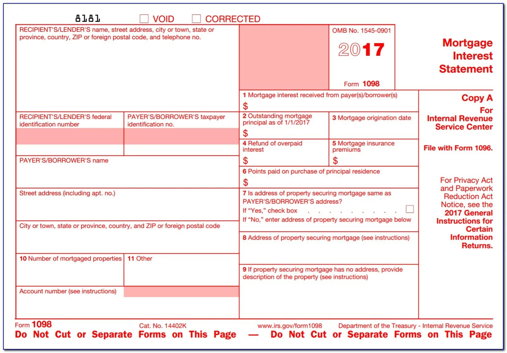 Форма 1099-oid. Отчетность IRS форма. 1099 Form USA. Mortgage account number. Recipients name