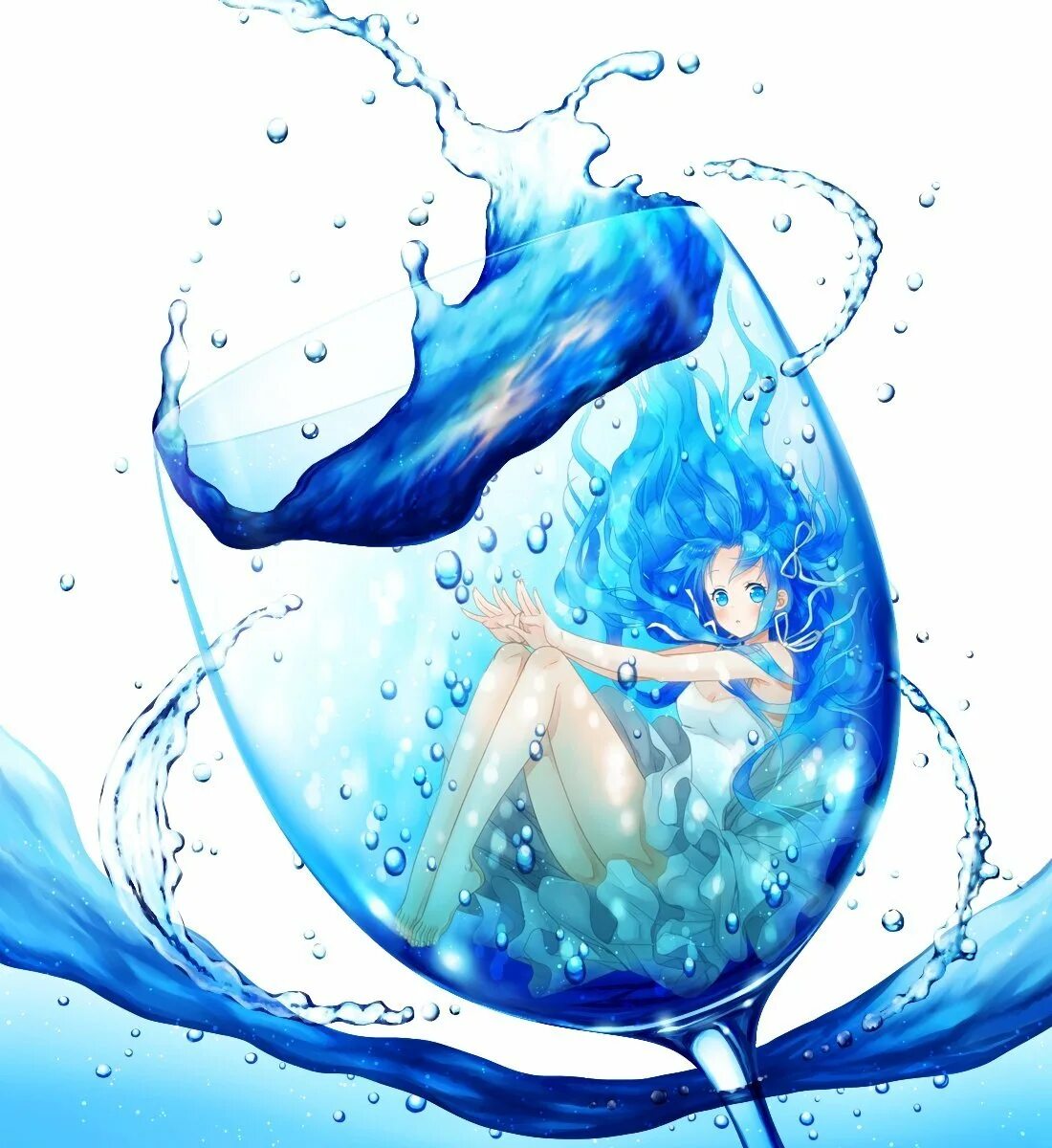 Образ воды. Девушка из воды арт. Аску вода