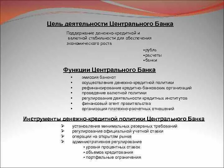 Цб работа банков. Деятельность центрального банка. Цели деятельности центрального банка. Основные цели деятельности центрального банка. Целью деятельности центрального банка является кредитование.