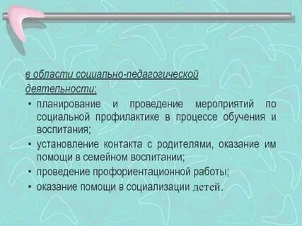 Социально педагогическая деятельность в образовании