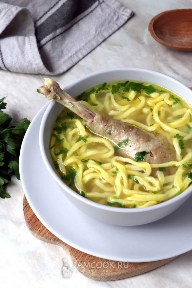 Лапша на курином бульоне - пошаговый рецепт с фото на Повар.ру