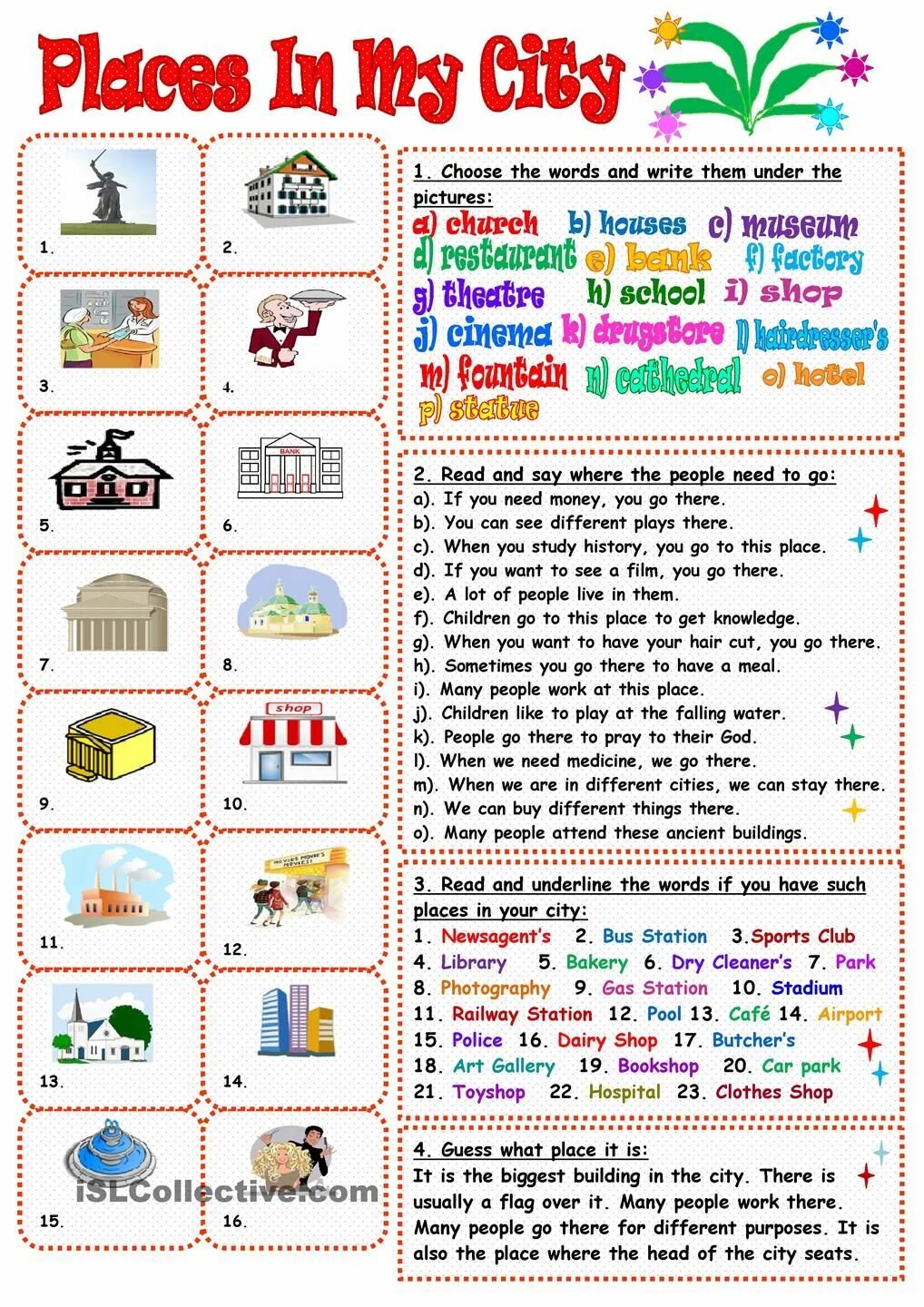 City topic. Задания places in the City. Город задания на английском. Город Worksheets. Town City Vocabulary английский.