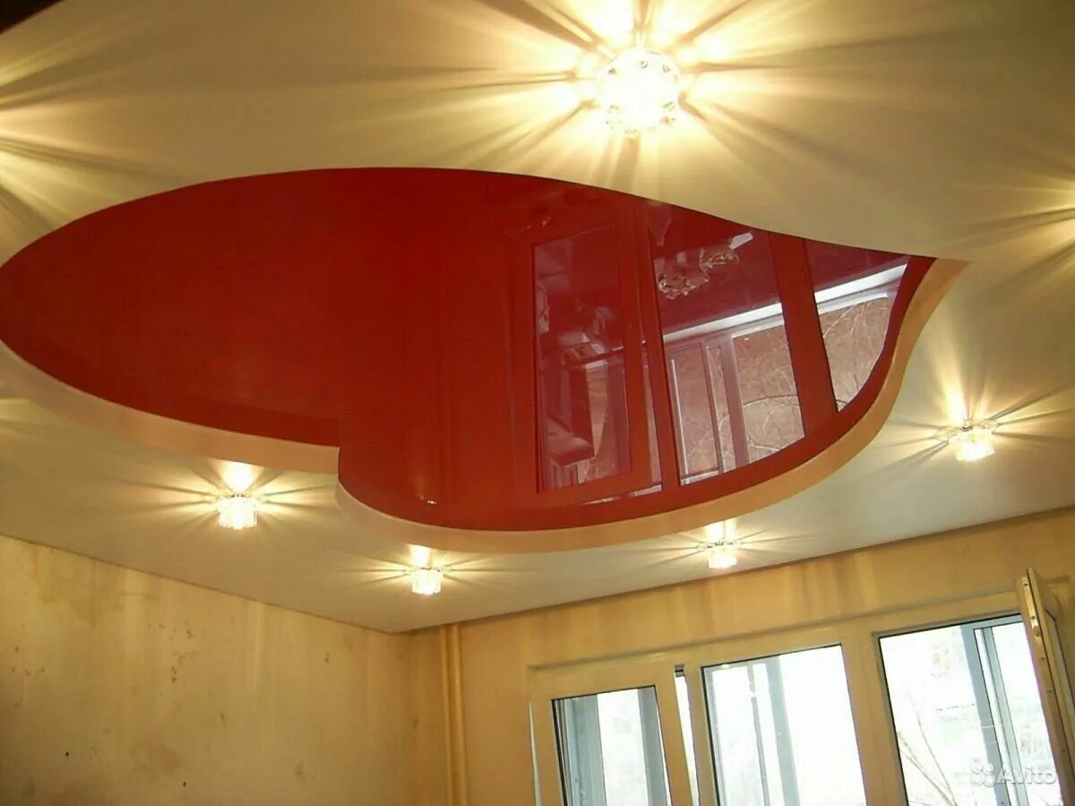 Красивые потолки. Натяжные потолки. Многоуровневый потолок. Красный натяжной потолок. Натяжные потолки быстро.