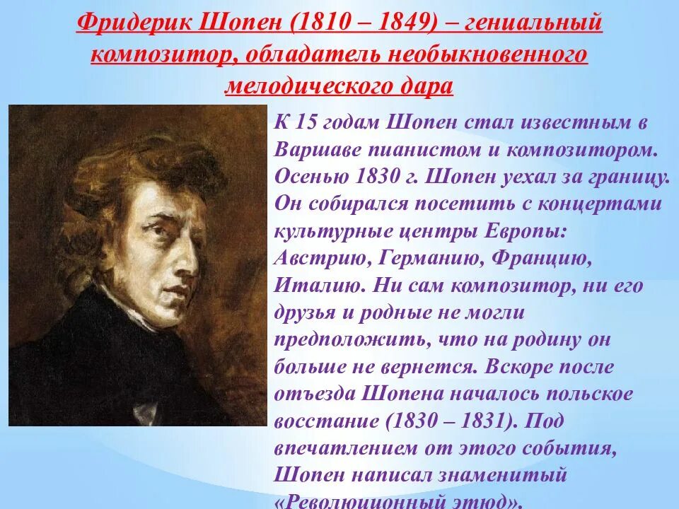 Шопен примеры произведений. Творчество ф Шопена. Произведения Шопена. Ф Шопен революционный Этюд.