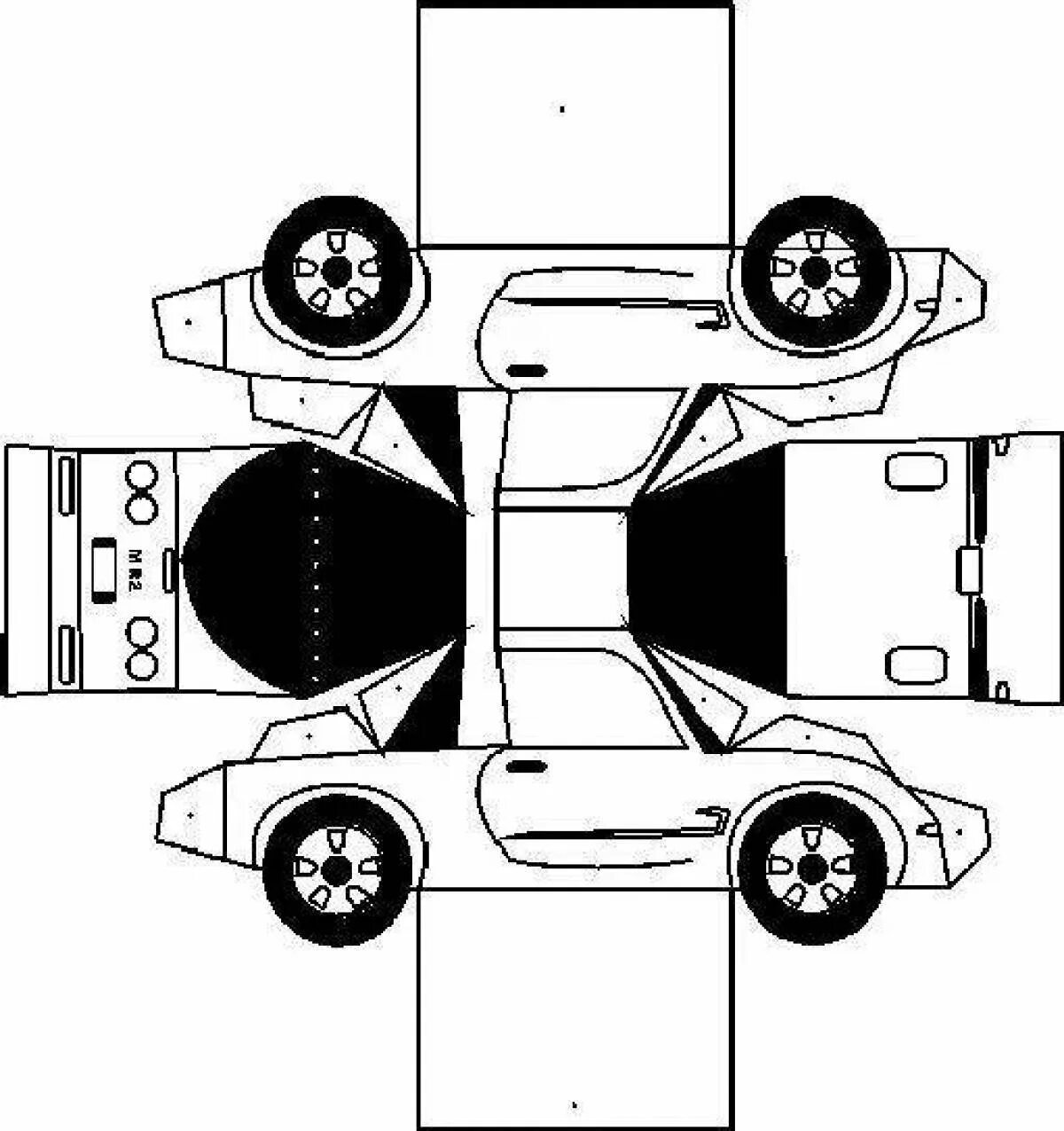 Шаблон для склеивания машин. Развертка автомобиля. Макет машины. Развёртка машины из бумаги. Машинки для вырезания.