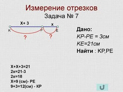 Решение задач измерения отрезков