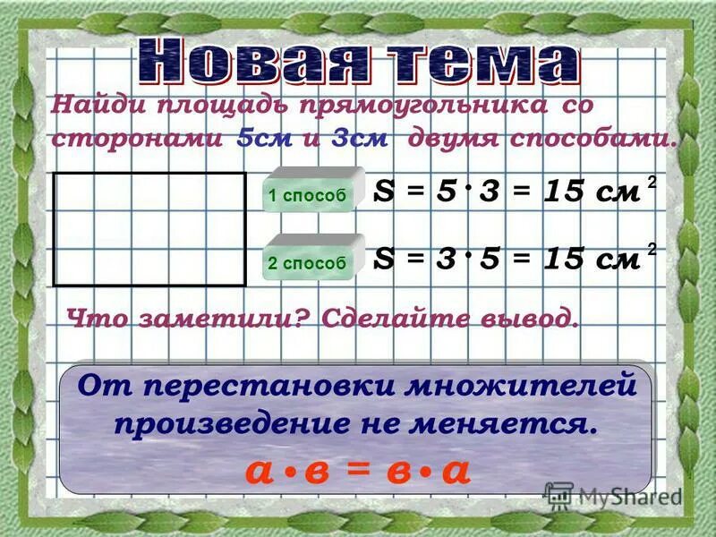 Площадь прямоугольника 2 способа. Площадь прямоугольника двумя способами. Как найти площадь прямоугольника двумя способами. Площадь прямоугольника двумя способами 3 класс. Как найти площадь лвумя спосо.