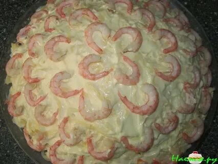 Салат нептун рецепт с кальмарами и креветками