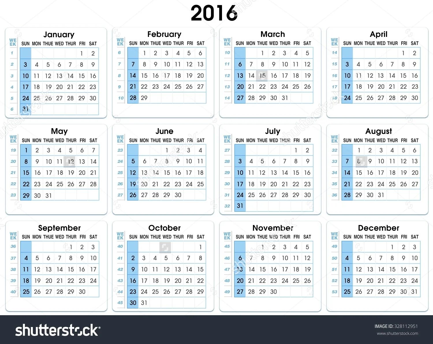 2016 Год календарь с неделями. Календарь 2016 года с номерами недель. Номера недель в 2016. Календарь с нумерацией недель.