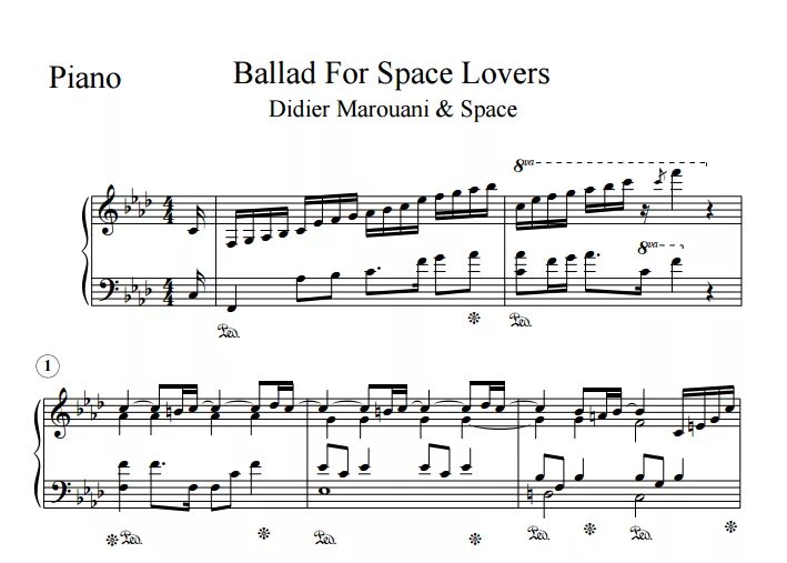 Ballad for Space lovers Ноты для фортепиано. Ноты группы Спейс для фортепиано. Дидье Маруани Ноты для синтезатора. Space Ballad for Space lovers Ноты для фортепиано.