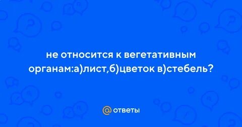 1 к вегетативным органам растений относится