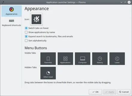 Appearance menu