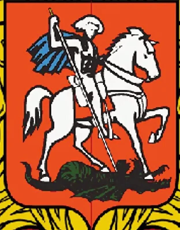 Какого цвета плащ у всадника на гербе