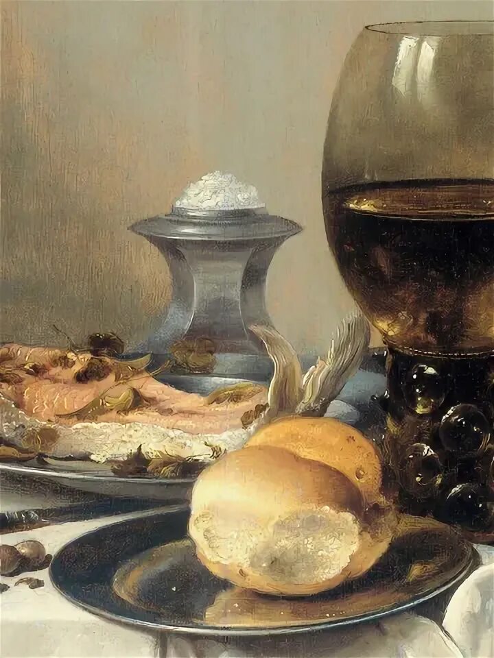 Хеда, Виллем Клас (Харлем 1594-1680) -- Натюрморт с ветчиной и бокалом (картина)