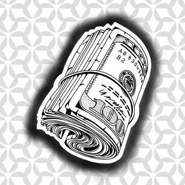 Эскиз денег тату