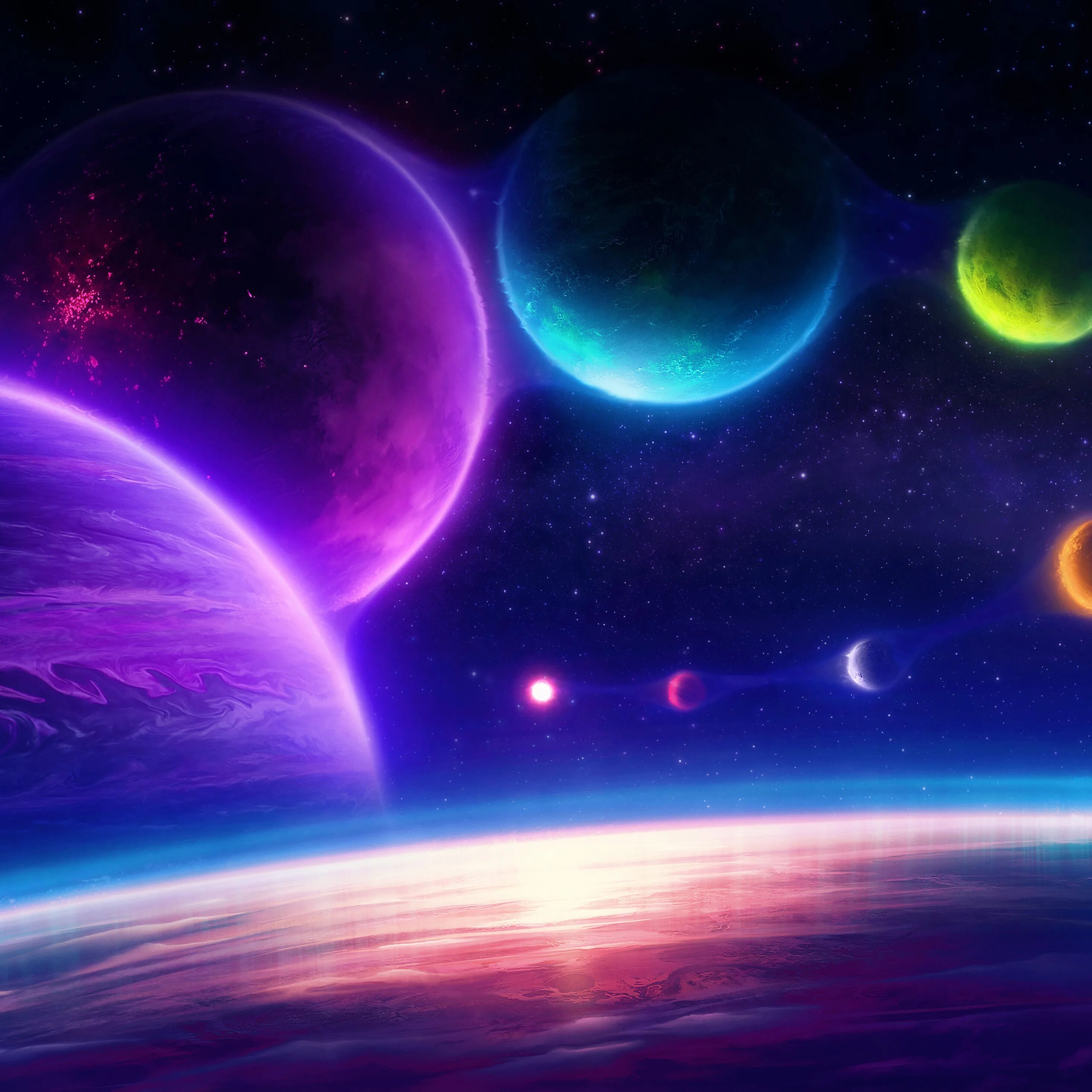 Цветная планета. Космос планеты. Красивые планеты. Космический пейзаж. Обои космос.