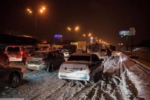 Снег на дорогах москвы