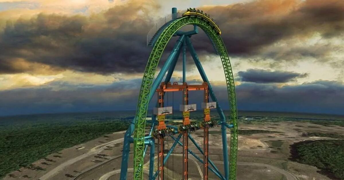 4. Kingda ka, Six Flags great Adventure, Нью-джерси, США. Zumanjaro — самая высокая американская горка в мире. Аттракцион Zumanjaro. Американские горки в Нью джерси.