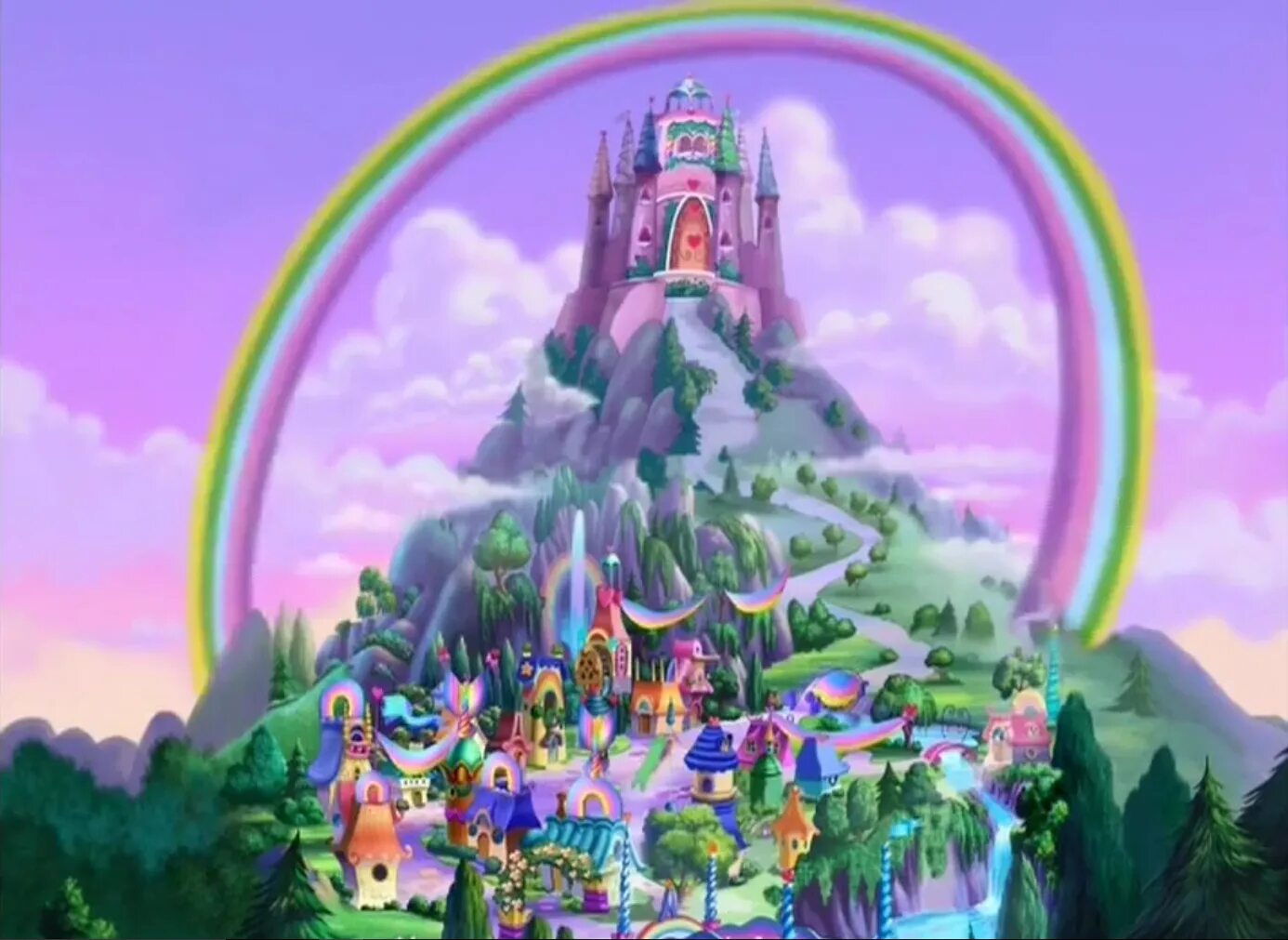 замок принцессы дисней. радужное царство. сказочный замок для детей. игры шарики сказочный замок. сладкая королевство сладкое королевство ральф.