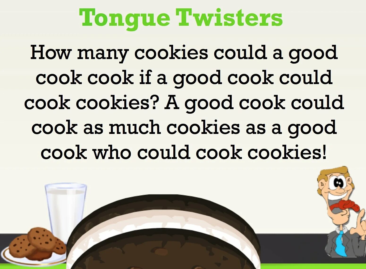 To cook good well. English tongue Twisters. English tongue Twisters for Kids. Скороговорки на английском языке. Скороговорки на английском про еду.