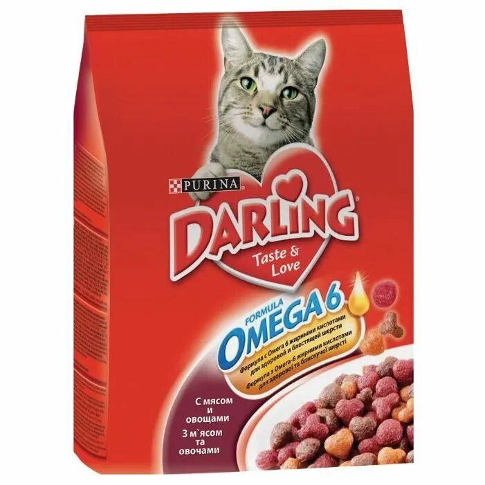 Корм для кошек дарлинг купить. Darling® для кошек, с мясом и овощами 10x300g. Корм Пурина с мясом и овощами 2 кг. Darling корм. Сухие корма для кошек.