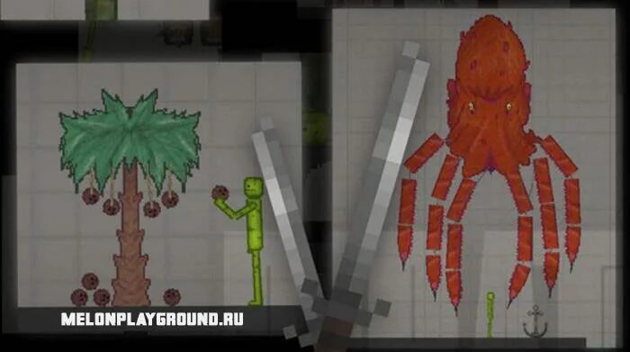 Приложение melon playground. Melon playground моды. мод на кракена мелон плейграунд. текстуры мелон плейграунд. скины для melon playground.