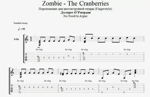 The cranberries zombie на гитаре