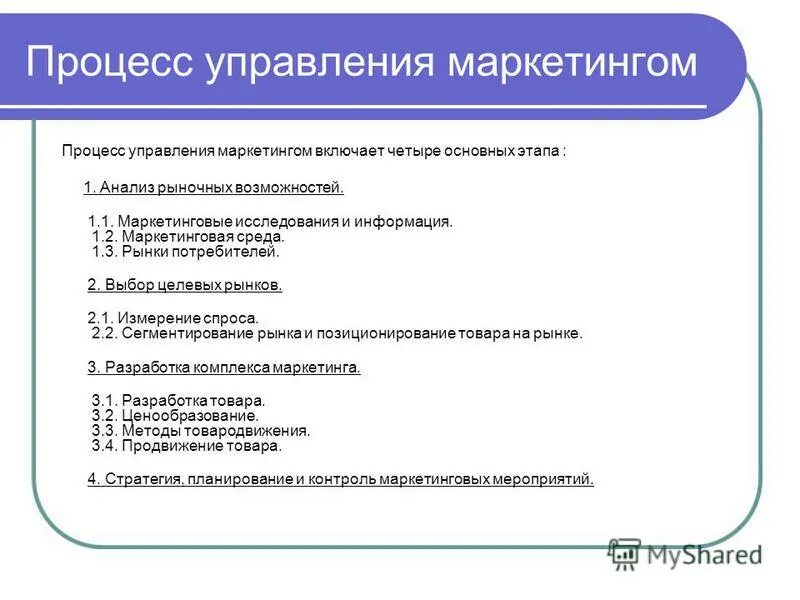 управление маркетингом комплекс маркетинга