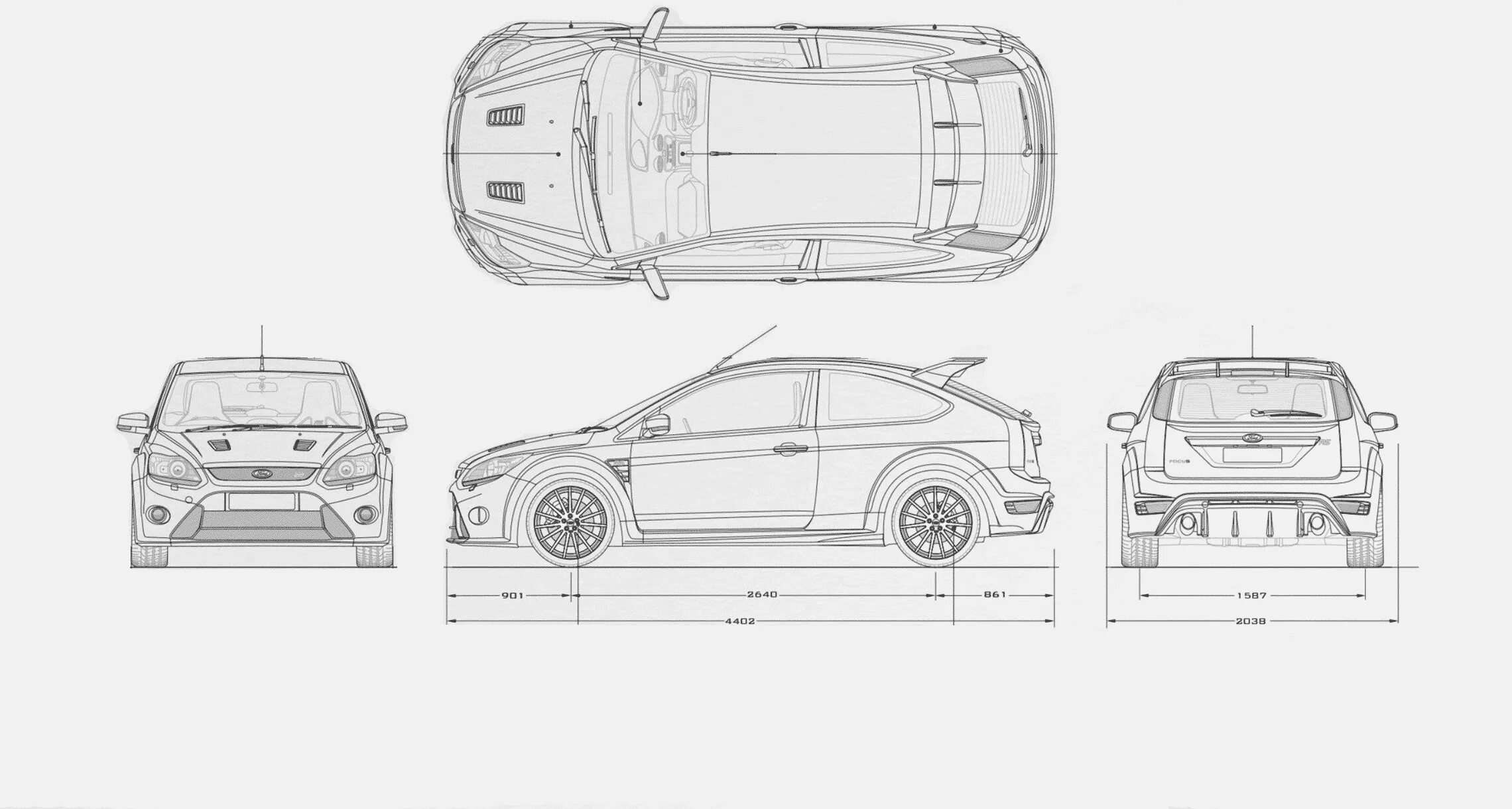 Габариты фокус 2. Ford Focus 2 Blueprint. Ford Focus 2014 чертеж. Ford Focus 2 чертеж. Форд фокус 2 Рестайлинг чертеж.
